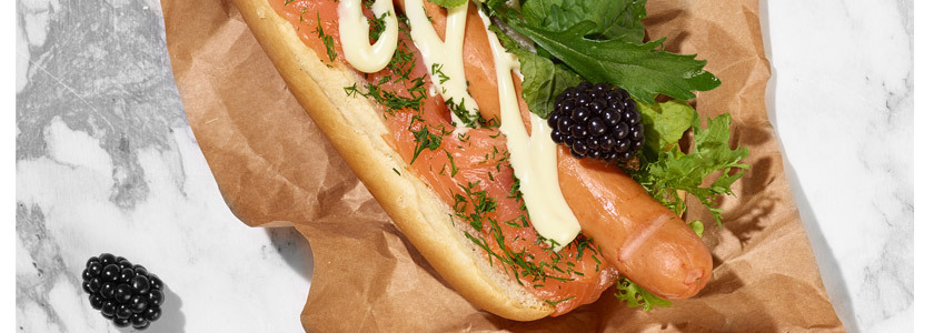 Hot Dog Graved Lachs Style