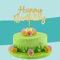 Cake-Topper "Happy Birthday" Größe 1 ,Gold - 1