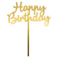 Cake-Topper "Happy Birthday" Größe 1 ,Gold