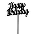 Cake-Topper "Happy Birthday" Größe 2, Schwarz