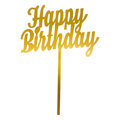 Cake-Topper "Happy Birthday" Größe 2, Gold
