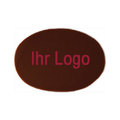 Schokoaufleger, oval, ZB, Logo rot, 25200 St.